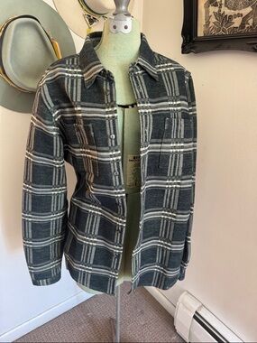 Plectrum Men's Plaid Shacket Jacket - Black & Gray